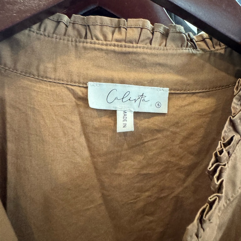 Tuckernuck Calista Brown Ruffle detail Dress - Picture 2 of 2